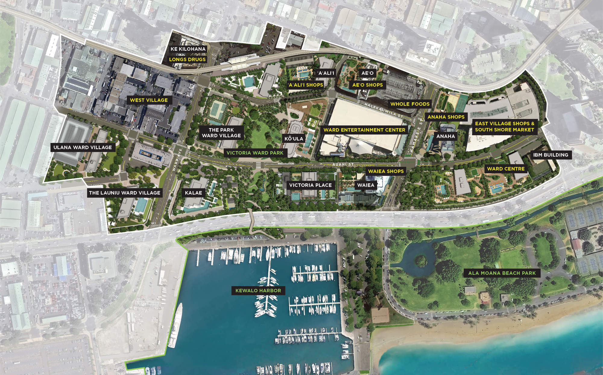 Ward Village Master Plan Community map graphic.